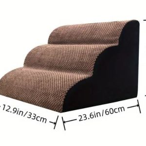 Foam 3-Tier Stairs for Small Pets - Dark Brown