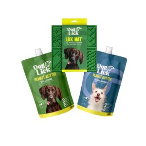 COMBO 3 - Dog Lick Calming Peanut Butter 500g  +  Dog Lick Peanut Butter With Collagen 500g  +  Dog Lick Mat