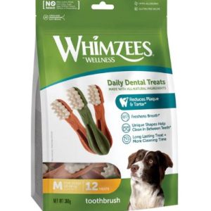 Whimzees Medium Toothbrush Value Bag 12 piece