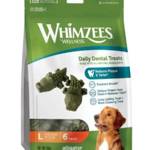 Whimzees Alligator Large 6 piece Value Bag 360g