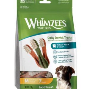 Whimzees Medium Toothbrush Weekly Value Bag 7 piece 210g