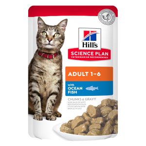 Hills Adult Wet Cat Food Ocean Fish Pouches - 12 x 85g Box