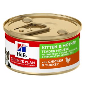 Hills Kitten & Mother Mousse Wet Food Chicken & Turkey Flavor - 85g Can