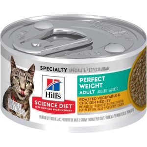 Hills Adult Perfect Weight Wet Cat Food Chicken & Vegetable Flavor - 82g Can